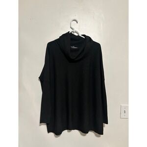 Smartwool Womens Black Merino Wool Blend Cowl Neck Tunic Sweater Size Small